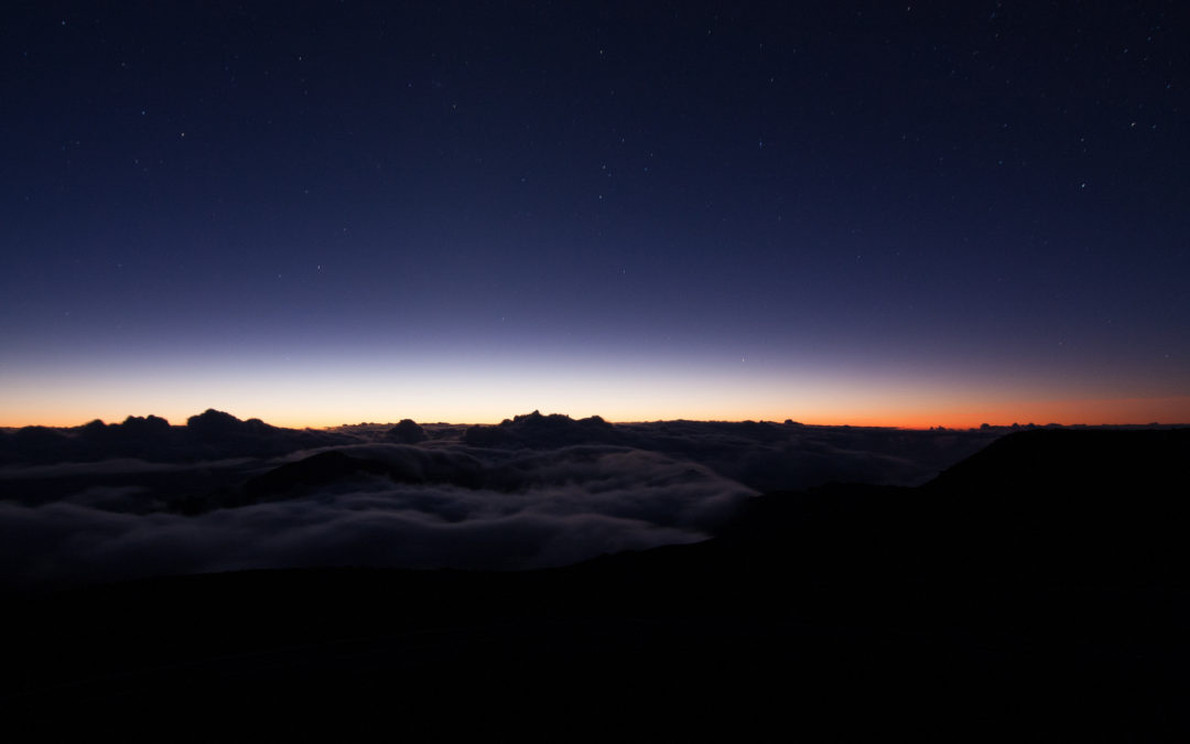 Zonsopkomst op de Haleakala vulkaan